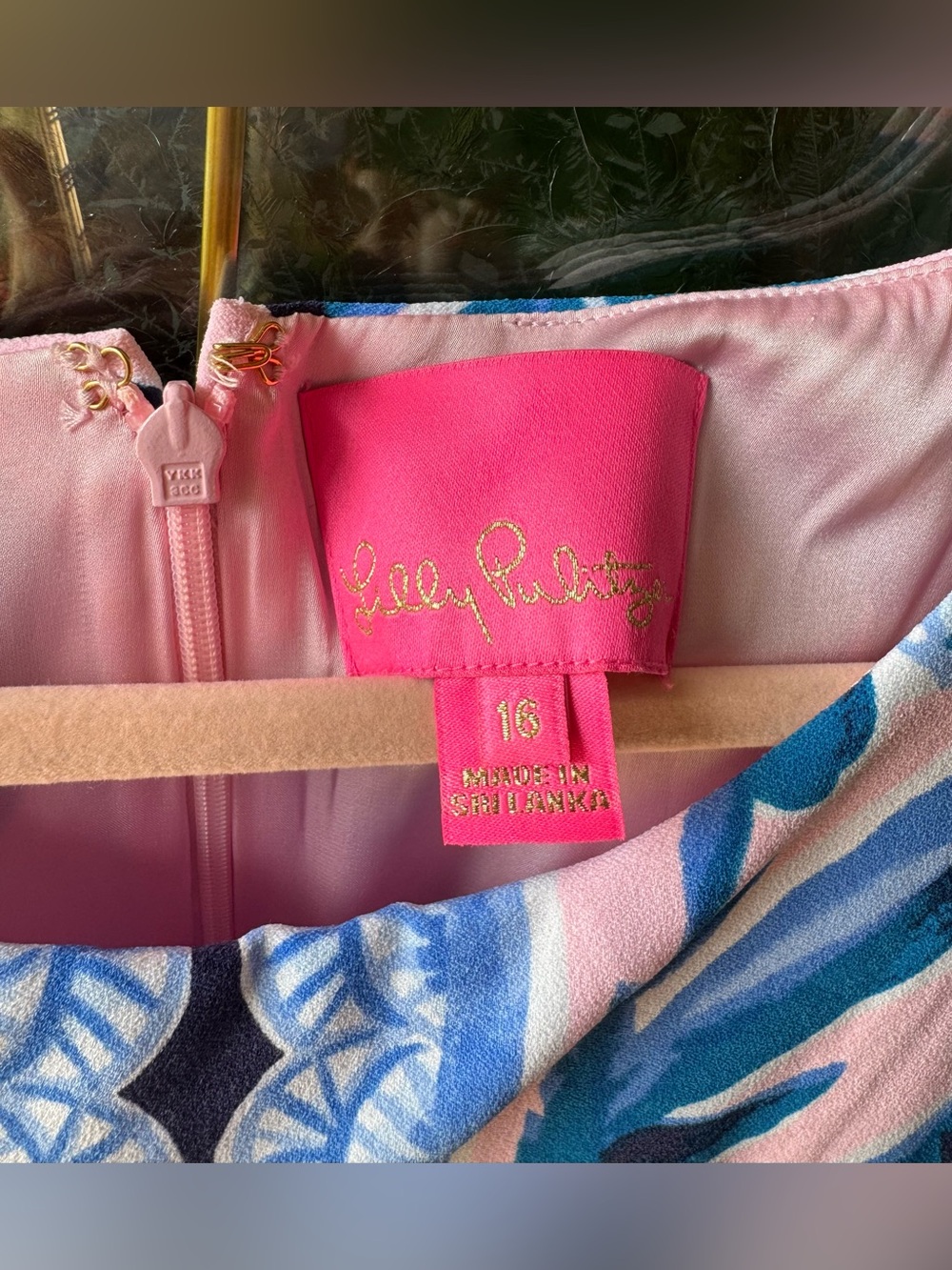 Size 16 Lilly Pulitzer Pink and Blue Tropical Sleeveless Mini Dress/ Romper - Picture 4 of 11